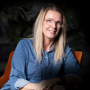 Patient med migrän Monika